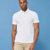 Classic cotton piqué polo with stand-up collar