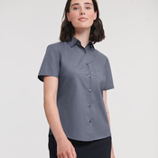 Women's short sleeve polycotton easycare poplin shirt