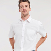 Short sleeve pure cotton easycare poplin shirt