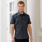 Roll-sleeve shirt short sleeve