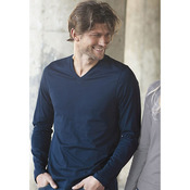 Men's long-sleeved V-neck T-shirt